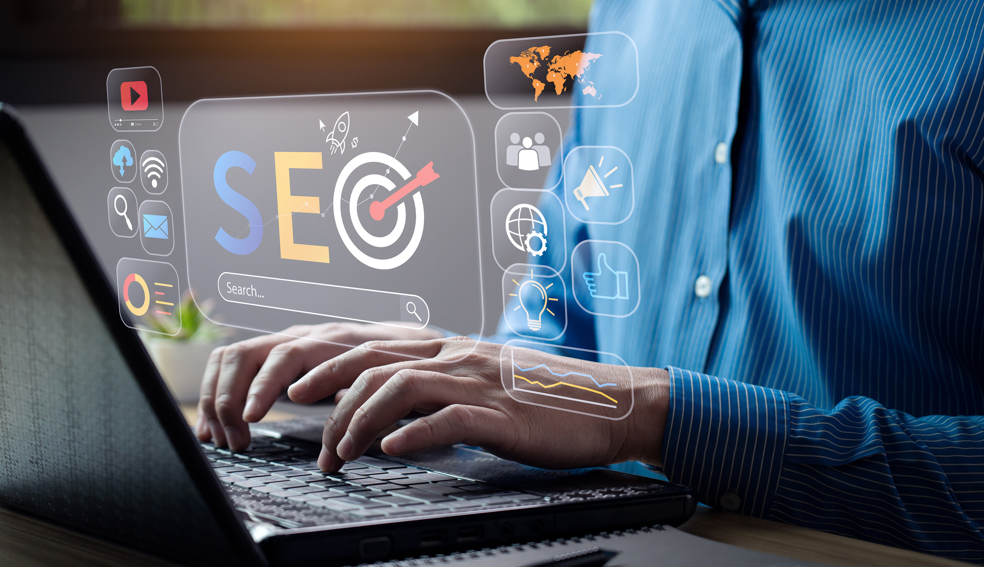 business people use SEO tools, Unlocking online potential. Boost visibility, attract organic traffic, and dominate search engine rankings with strategic optimization techniques. digital marketing