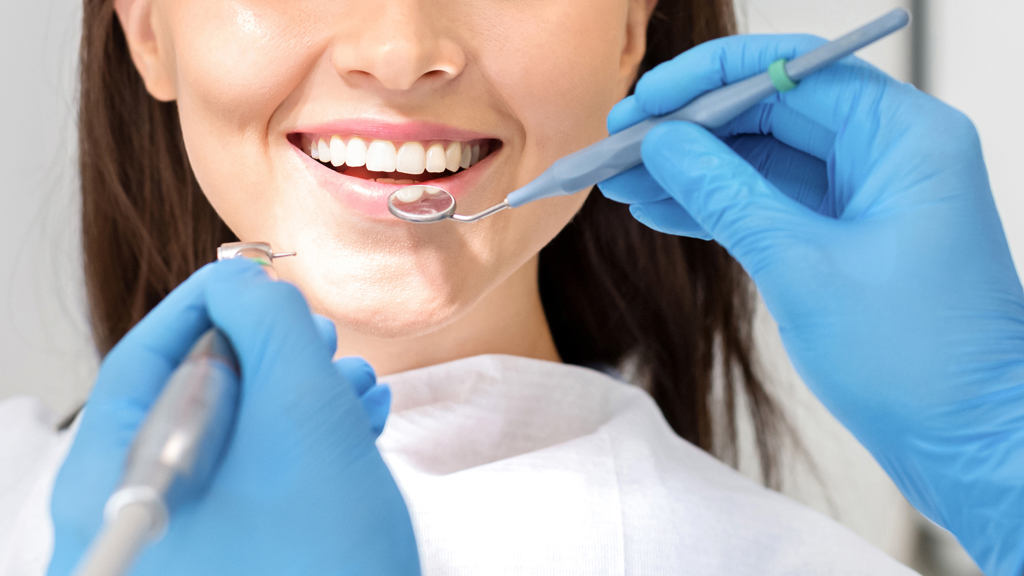 Teeth,Health,Concept.,Cropped,Photo,Of,Smiling,Woman,Mouth,Under